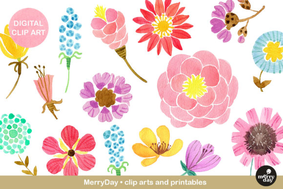 Clip Art Watercolor Flowers Illustrations