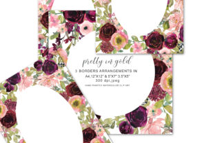 Floral Watercolor Border Arrangements