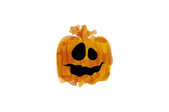 Halloween Watercolor Pumpkin Face Design and Illustrations