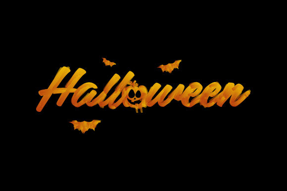 Hand Drawn Watercolor Lettering Halloween Illustrations