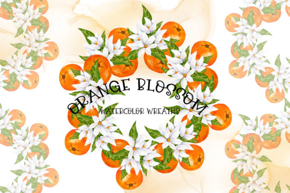 Orange Blossom - Watercolor Wreaths Illustrations