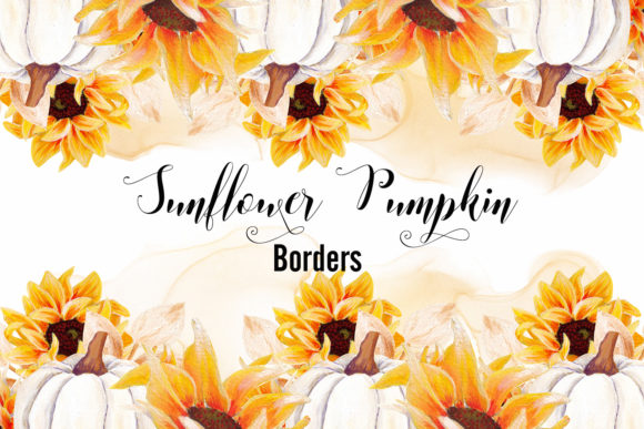 Sunflower Pumpkin - Watercolor Borders