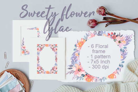 Sweety Flower Lylac Watercolor & Freebies