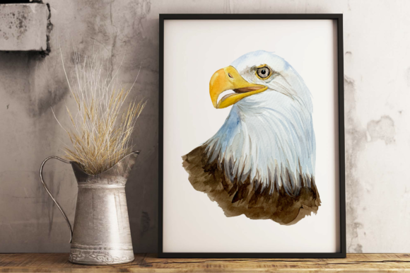Watercolor Bald Eagle - Clip Art Print