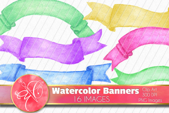 Watercolor Banners ClipArt and Illustrations