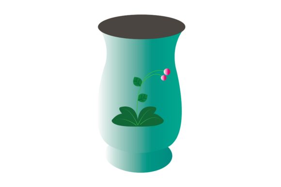 Watercolor Beautiful Flower Vase and Illustrations
