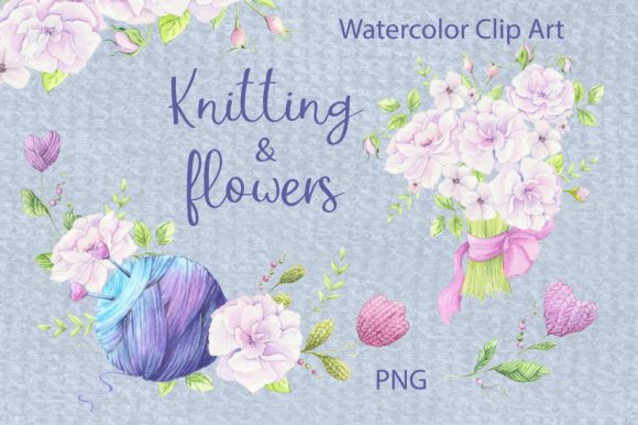 Watercolor Clipart Delicate Pink Flowers Illustrations
