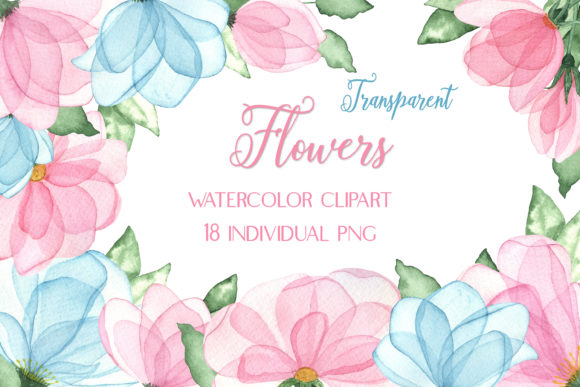 Watercolor Clipart Transparent Flowers and Illustrations