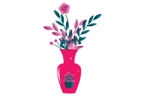 Watercolor Flower Pot Decoration Illustrations