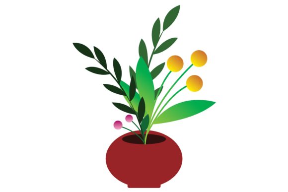 Watercolor Flower Vase Background Illustrations