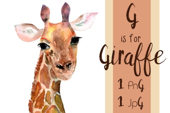 Watercolor Giraffe Print Clip Art and Illustrations