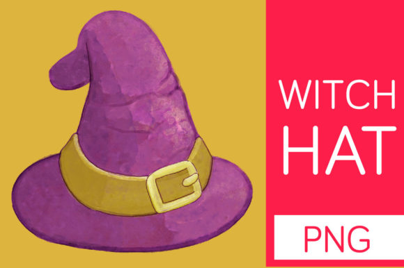 Watercolor Purple Witch Hat Clipart and Illustrations