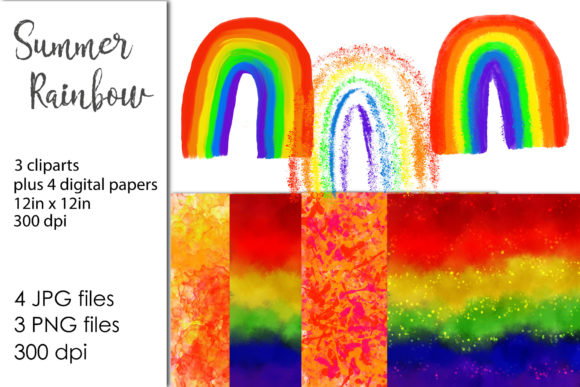 Watercolor Rainbow Clipart and Freebies